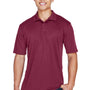 UltraClub Mens Cool & Dry Moisture Wicking Short Sleeve Polo Shirt - Maroon - Closeout