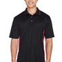 UltraClub Mens Cool & Dry Moisture Wicking Short Sleeve Polo Shirt - Black/Red - Closeout