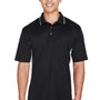 UltraClub Mens Cool & Dry Moisture Wicking Short Sleeve Polo Shirt - Black/Stone Grey - Closeout