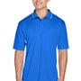 UltraClub Mens Cool & Dry Moisture Wicking Short Sleeve Polo Shirt - Royal Blue/White - Closeout