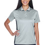 UltraClub Womens Cool & Dry Moisture Wicking Short Sleeve Polo Shirt - Grey/Black - Closeout