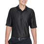 UltraClub Mens Cool & Dry Elite Performance Moisture Wicking Short Sleeve Polo Shirt - Black - Closeout