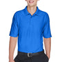 UltraClub Mens Cool & Dry Elite Performance Moisture Wicking Short Sleeve Polo Shirt - Royal Blue - Closeout