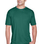 UltraClub Mens Cool & Dry Performance Moisture Wicking Short Sleeve Crewneck T-Shirt - Forest Green - Closeout