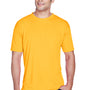 UltraClub Mens Cool & Dry Performance Moisture Wicking Short Sleeve Crewneck T-Shirt - Gold - Closeout