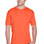 UltraClub Mens Cool & Dry Performance Moisture Wicking Short Sleeve Crewneck T-Shirt - Orange - Closeout