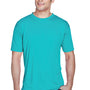 UltraClub Mens Cool & Dry Performance Moisture Wicking Short Sleeve Crewneck T-Shirt - Jade Green - Closeout