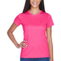 UltraClub Womens Cool & Dry Performance Moisture Wicking Short Sleeve Crewneck T-Shirt - Heliconia Pink - Closeout