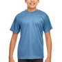 UltraClub Youth Cool & Dry Performance Moisture Wicking Short Sleeve Crewneck T-Shirt - Indigo Blue - Closeout