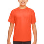 UltraClub Youth Cool & Dry Performance Moisture Wicking Short Sleeve Crewneck T-Shirt - Orange - Closeout