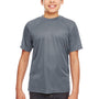 UltraClub Youth Cool & Dry Performance Moisture Wicking Short Sleeve Crewneck T-Shirt - Charcoal Grey - Closeout