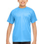 UltraClub Youth Cool & Dry Performance Moisture Wicking Short Sleeve Crewneck T-Shirt - Columbia Blue - Closeout