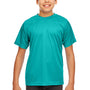UltraClub Youth Cool & Dry Performance Moisture Wicking Short Sleeve Crewneck T-Shirt - Jade Green - Closeout