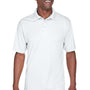 UltraClub Mens Cool & Dry Performance Moisture Wicking Short Sleeve Polo Shirt - White - Closeout