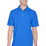 UltraClub Mens Cool & Dry Performance Moisture Wicking Short Sleeve Polo Shirt - Royal Blue - Closeout