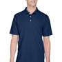 UltraClub Mens Cool & Dry Performance Moisture Wicking Short Sleeve Polo Shirt - Navy Blue - Closeout