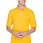 UltraClub Mens Cool & Dry Performance Moisture Wicking Short Sleeve Polo Shirt - Gold - Closeout