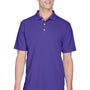 UltraClub Mens Cool & Dry Performance Moisture Wicking Short Sleeve Polo Shirt - Purple - Closeout