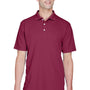 UltraClub Mens Cool & Dry Performance Moisture Wicking Short Sleeve Polo Shirt - Maroon - Closeout