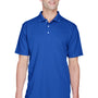 UltraClub Mens Cool & Dry Performance Moisture Wicking Short Sleeve Polo Shirt - Cobalt Blue - Closeout