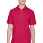 UltraClub Mens Cool & Dry Performance Moisture Wicking Short Sleeve Polo Shirt - Cardinal Red - Closeout