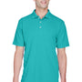 UltraClub Mens Cool & Dry Performance Moisture Wicking Short Sleeve Polo Shirt - Jade Green - Closeout