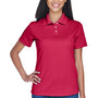 UltraClub Womens Cool & Dry Performance Moisture Wicking Short Sleeve Polo Shirt - Cardinal Red - Closeout