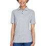 UltraClub Womens Whisper Short Sleeve Polo Shirt - Heather Grey - Closeout