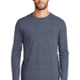New Era Mens Heritage Long Sleeve Crewneck T-Shirt - Heather True Navy Blue