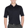 UltraClub Mens Cool & Dry 8 Star Elite Performance Moisture Wicking Short Sleeve Polo Shirt - Black - Closeout