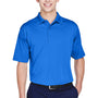 UltraClub Mens Cool & Dry 8 Star Elite Performance Moisture Wicking Short Sleeve Polo Shirt - Royal Blue - Closeout