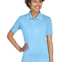 UltraClub Womens Cool & Dry 8 Star Elite Performance Moisture Wicking Short Sleeve Polo Shirt - Columbia Blue - Closeout