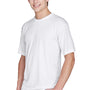 UltraClub Mens Cool & Dry Performance Moisture Wicking Short Sleeve Crewneck T-Shirt - White - Closeout