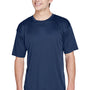 UltraClub Mens Cool & Dry Performance Moisture Wicking Short Sleeve Crewneck T-Shirt - Navy Blue - Closeout