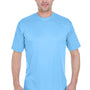 UltraClub Mens Cool & Dry Performance Moisture Wicking Short Sleeve Crewneck T-Shirt - Columbia Blue - Closeout
