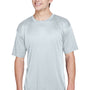 UltraClub Mens Cool & Dry Performance Moisture Wicking Short Sleeve Crewneck T-Shirt - Grey - Closeout