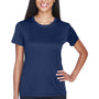 UltraClub Womens Cool & Dry Performance Moisture Wicking Short Sleeve Crewneck T-Shirt - Navy Blue - Closeout
