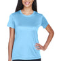 UltraClub Womens Cool & Dry Performance Moisture Wicking Short Sleeve Crewneck T-Shirt - Columbia Blue - Closeout