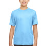 UltraClub Youth Cool & Dry Performance Moisture Wicking Short Sleeve Crewneck T-Shirt - Columbia Blue - Closeout