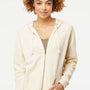 Independent Trading Company Womens California Wave Wash Full Zip Hooded Sweatshirt Hoodie w/ Pockets - Bone