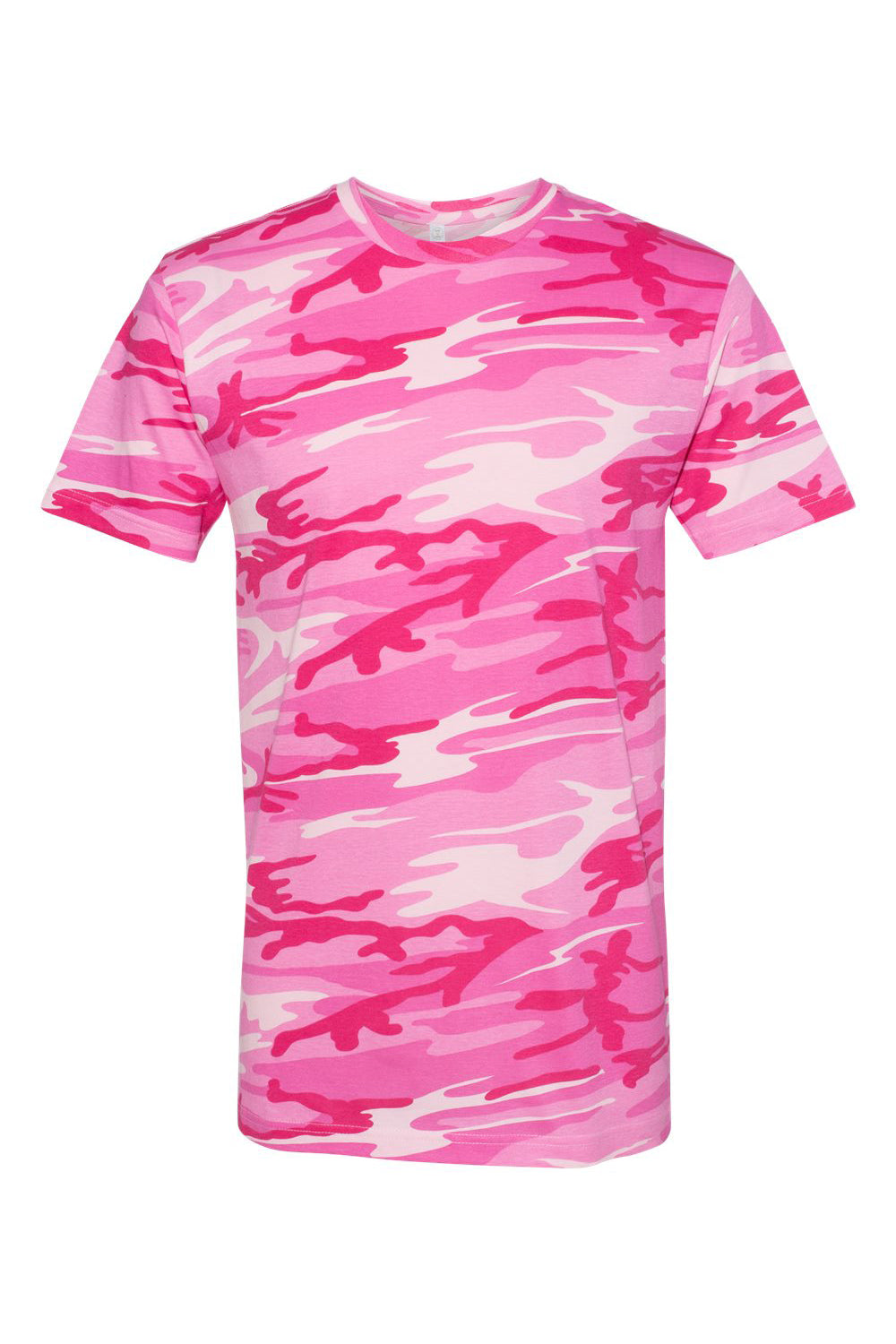 Code Five 3907 Mens Short Sleeve Crewneck T-Shirt Pink Woodland Flat Front
