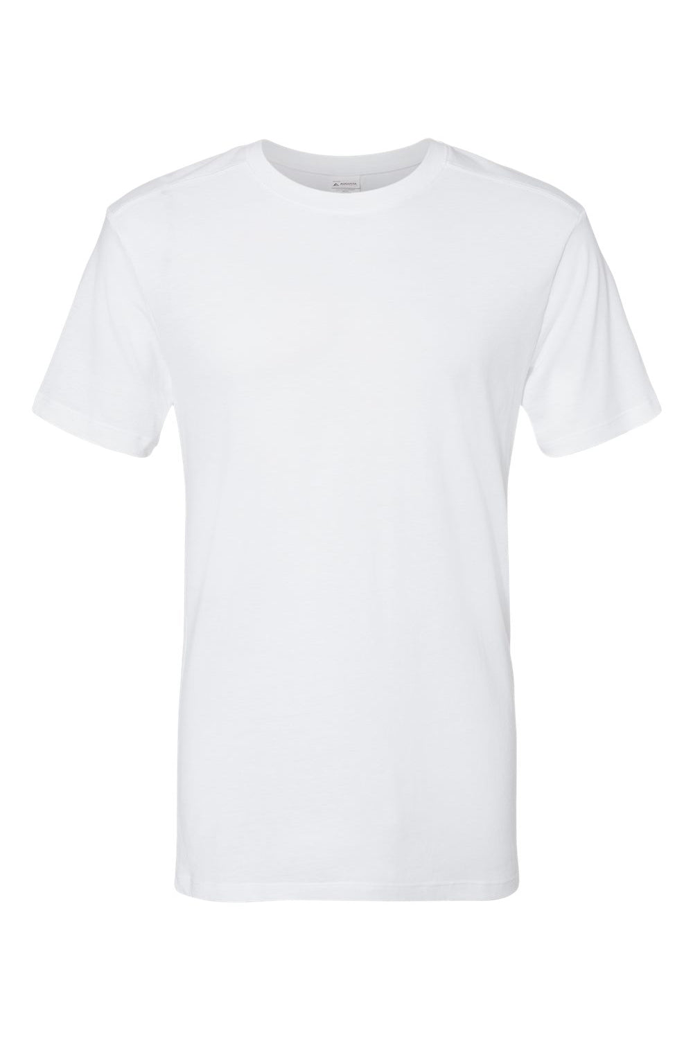 Augusta Sportswear 3065 Mens Short Sleeve Crewneck T-Shirt White Flat Front