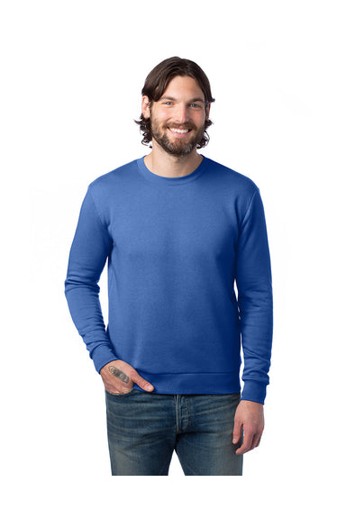 Alternative 8800PF Mens Eco Cozy Fleece Crewneck Sweatshirt Heritage Royal Blue Front