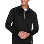 North End Mens Radar Performance Moisture Wicking 1/4 Zip Sweatshirt - Black