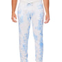 J America Mens Tie-Dye Fleece Jogger Sweatpants w/ Pockets - Periwinkle Blue - Closeout