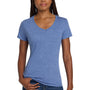 Jerzees Womens Vintage Snow Short Sleeve V-Neck T-Shirt - Heather Royal Blue - Closeout