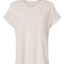 LAT Womens Relaxed Vintage Wash Short Sleeve Crewneck T-Shirt - Natural