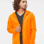 Independent Trading Co. Mens Water Resistant Full Zip Windbreaker Hooded Jacket - Safety Orange - NEW
