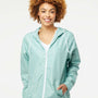 Independent Trading Co. Mens Water Resistant Full Zip Windbreaker Hooded Jacket - Aqua Blue - NEW
