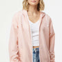 Independent Trading Company Mens Water Resistant Full Zip Windbreaker Hooded Jacket - Blush Pink